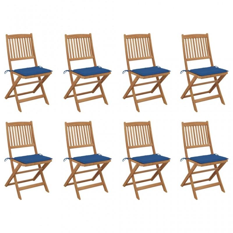 Day and Night - Day and Night Folding Garden Chairs 8 Units and Cushions Solid Acacia Wood