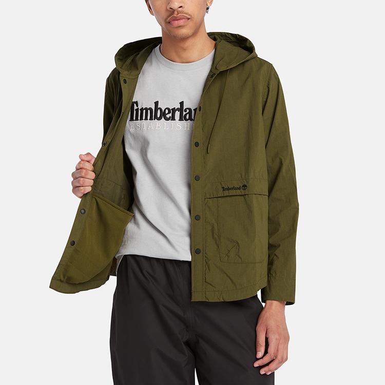Timberland UV Protection Water-Resistant Loose Jacket Men Jacket Dark-Olive-Green A6KTN-302