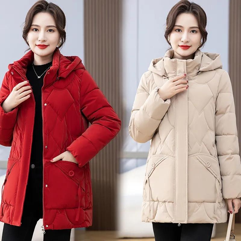 2025 New Winter Autumn Women Jacket White Duck Down Hoodies Puffer Jackets Long Coats Warm Windproof Coats Outwear