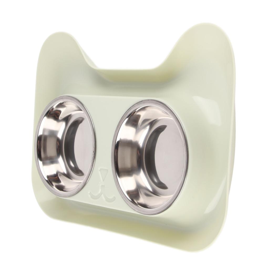 Hundenäpfe Edelstahl Niedliche Form Auslaufsicher Glatte Innenseite Leicht zu Reinigen Doppelter Hundenapf für