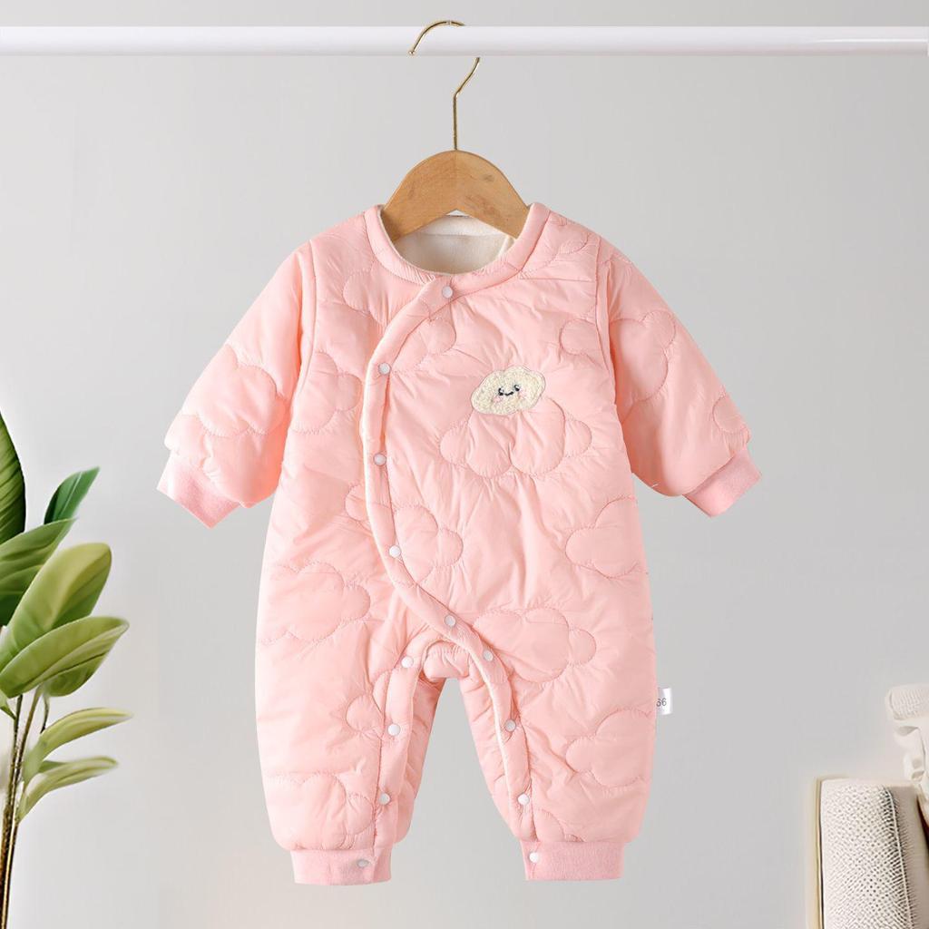 Warm Baby Cotton Padded Winter Romper - Infant Girl Outdoor Crawling Onesie