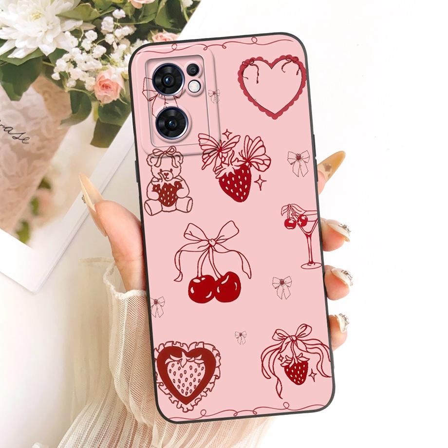 

New Fashion Painting Phone Case For Oppo Find X5 Lite FindX5 X5 Pro Funda Soft Matte Silicone Bow Pattern Cartoon Cat Covers Oppo Find X5 Lite