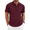 Men's Textured Vertical Stripe Polo Shirt - Summer Short Sleeve Lapel Tee, Breathable & Casual