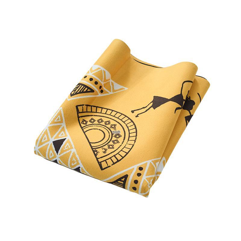 Women's Foldable Non-slip Natural Rubber Yoga Mat with Cloth Cover