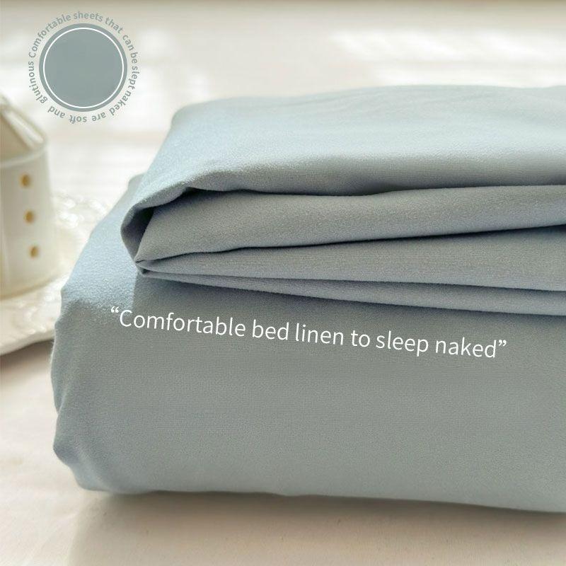 Minimalist Solid Color Brushed Warm Bed Sheet For Single Double Student Dormitory Bed