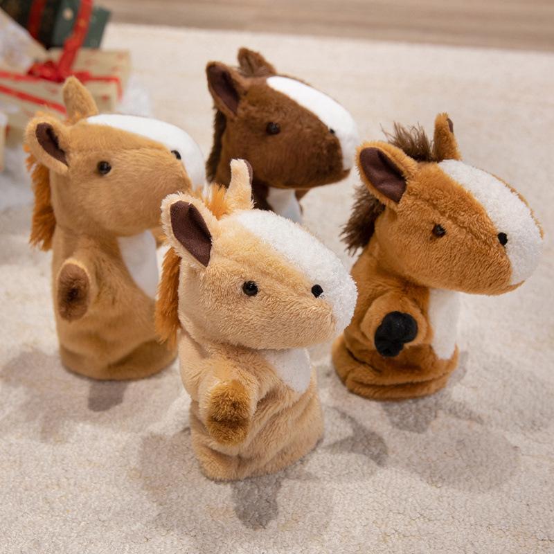 Cartoon Pony Hand Puppet Plush Toy - Interactive Parent-Child Cloth Doll