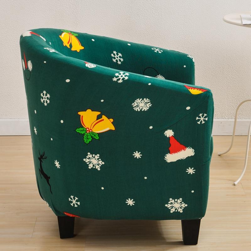 Elastic Club Chair Cover Christmas BathTub Armchair Covers Bar Counter Single Sofa Protector Dust-proof Furniture Slipcover 1PC