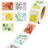 500pcs/Roll Pretty Flower Pattern Flower Stamps Stickers Self-Adhesive Retro Decorative Stickers Scrapbooking Sticker Notebook
