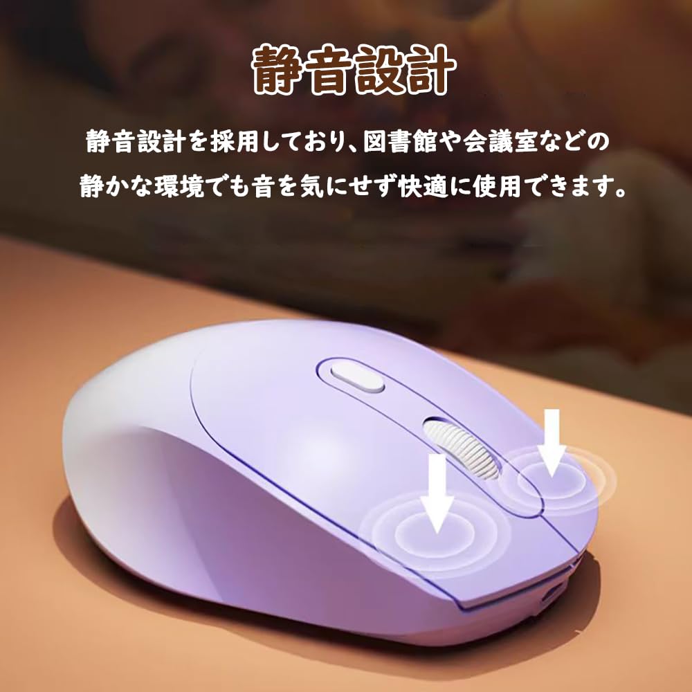 Cute, Rechargeable Wireless Mouse [multi-connectivity, 2.4GHz & Bluetooth], Quiet, Lightweight, Portable, 80012001600 DPI, Compatible with Laptops,