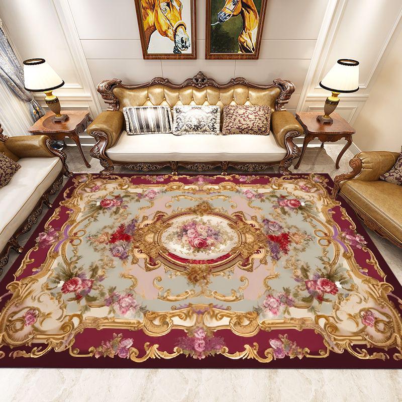 Luxury European Living Room Decoration Carpets Flower Home Decor Large Area Rug Vintage Parlor Study Anti-slip Floor Mat tapete