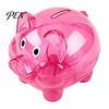 Pig Shape Coin Bank Unbreakable Plastic Piggy for Kids, Transparent Cash Educational Savings Box Bank, Money Saving Jar Nursery Bedroom Decor Cartoon