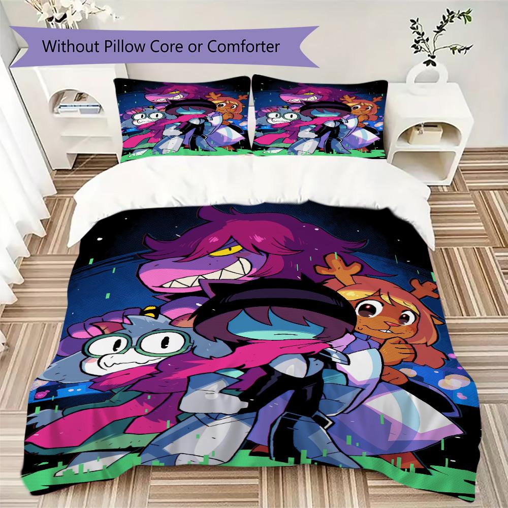 Deltarune Pattern Bedding,Quilt Set Quilt Cover Pillowcase Home Birthday Gift (1*duvet Cover+2*pillowcase,without core)XSJT0917125
