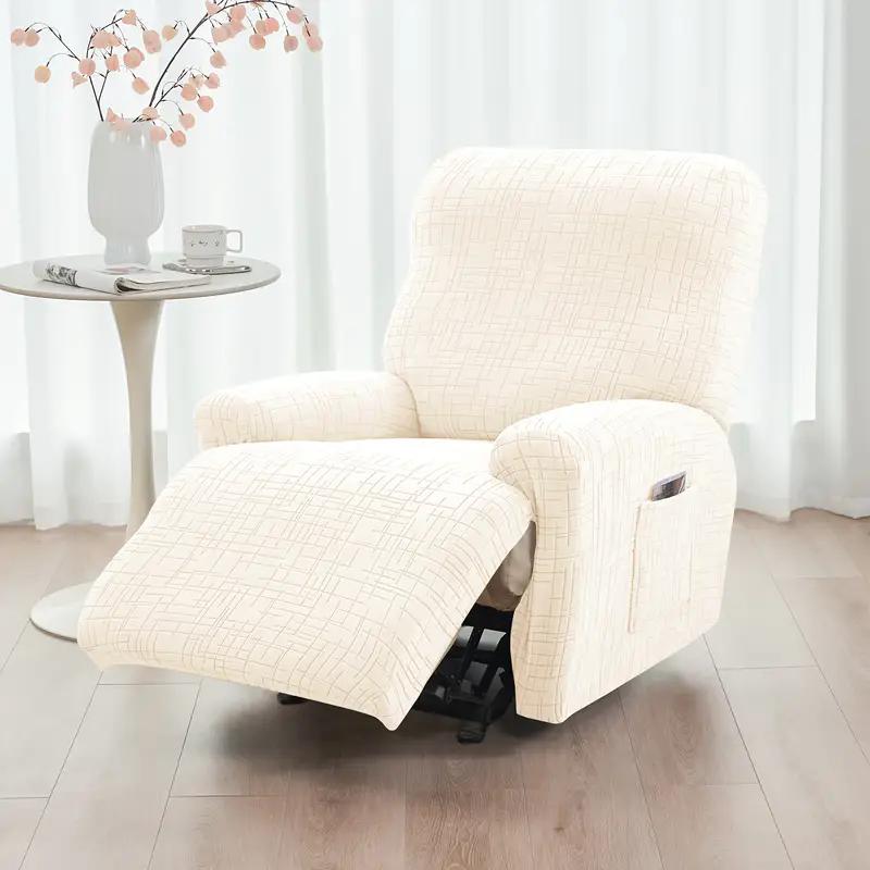 4Pcs/Set Split Recliner Sofa Cover Jacquard 1Seater Relax Armchair Slipcover Stretch Single Sofa Cover Living Room Funda Sofa