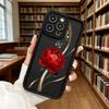 Red Peony Golden Swirls Luxury Anti-Slip TPU Phone Case For Xiaomi Redmi Note 15 14 13 12 11 10 9 Pro Full Protective Cover