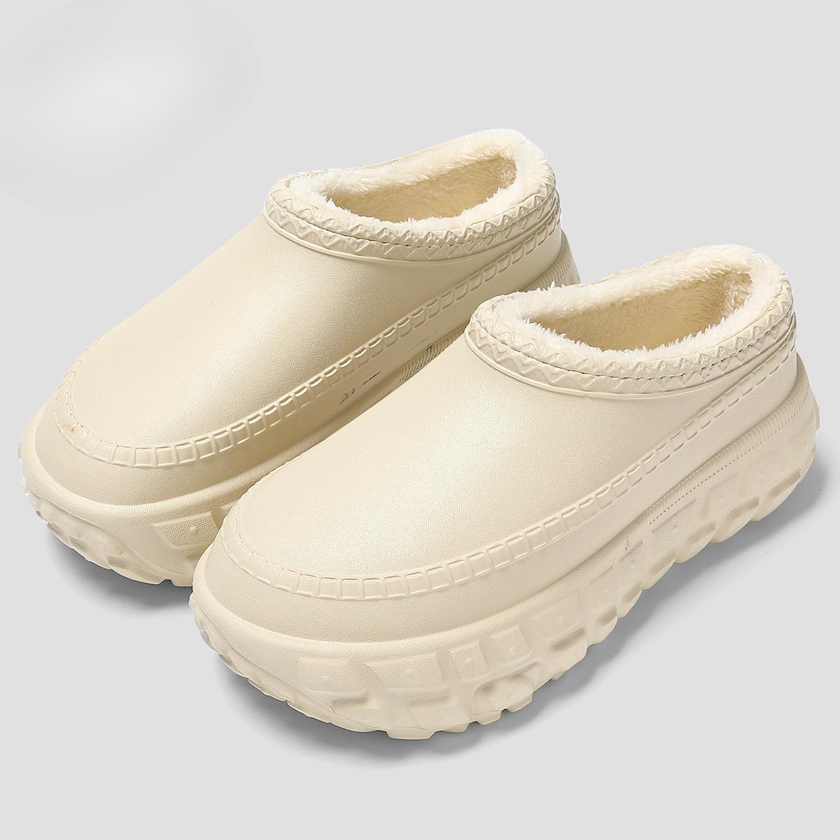 Водонепроницаемые хлопковые тапочки для женщин зимняя сумка для дома нескользящая и мягкая хлопковая обувь для женщин которую можно носить на улице зимой 36-37 белый 2284₽