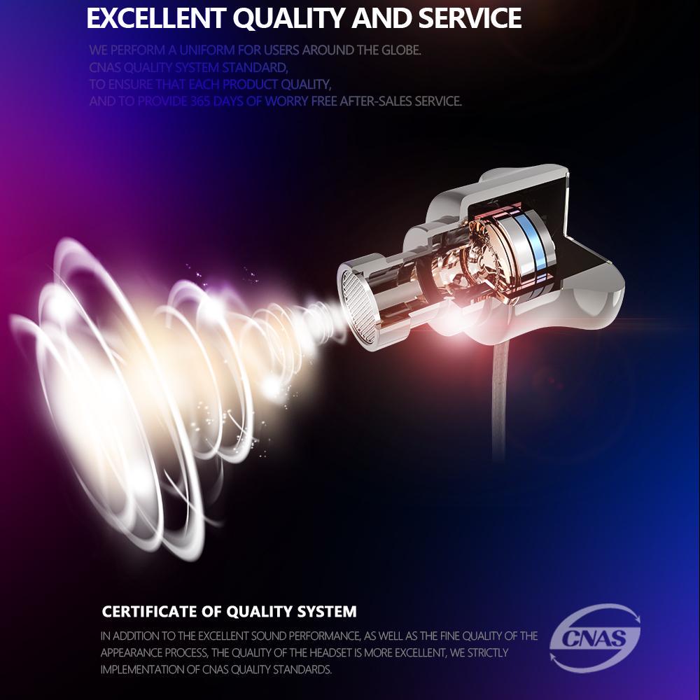 DM7 3.5MM Earphones Special Edition Gold Plated Housing Headset Noise Isolating HD HiFi Earphones