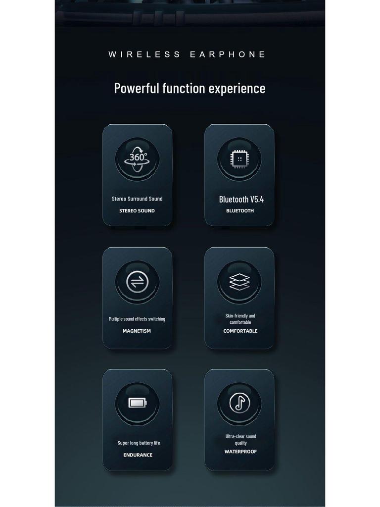 Universal Neckband Bluetooth Headphones with Long Battery for Sports: Compatible with Huawei, Vivo, Xiaomi, Oppo, and Apple.