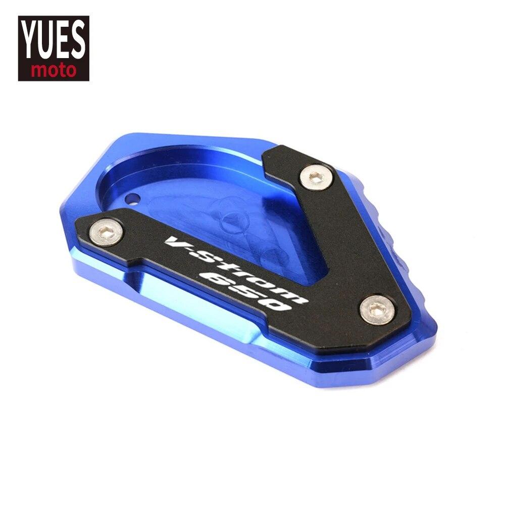 Motorcycle Accessories Aluminum Black Side Kickstand Stand Extension Enlarger For Suzuki DL650 V Strom Vstrom 650 XT 2004-2022
