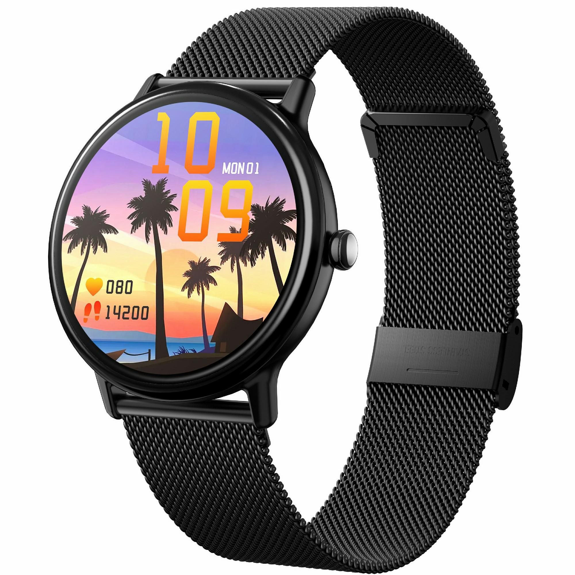 

Y86 Smart Watch AMOLED Screen Bluetooth-compatible Calling Heart Rate Blood Oxygen Monitor Sports Watch,Steel Strap Black