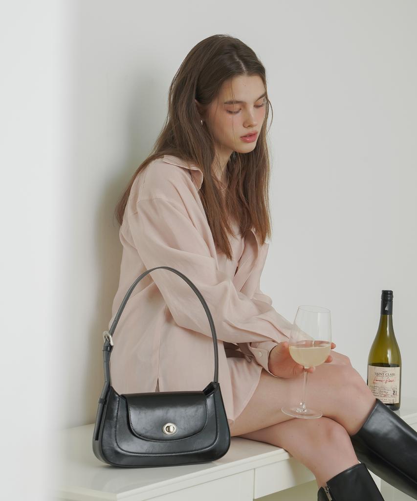 Ovhee Mignon Hobo Shoulder Bag_Black
