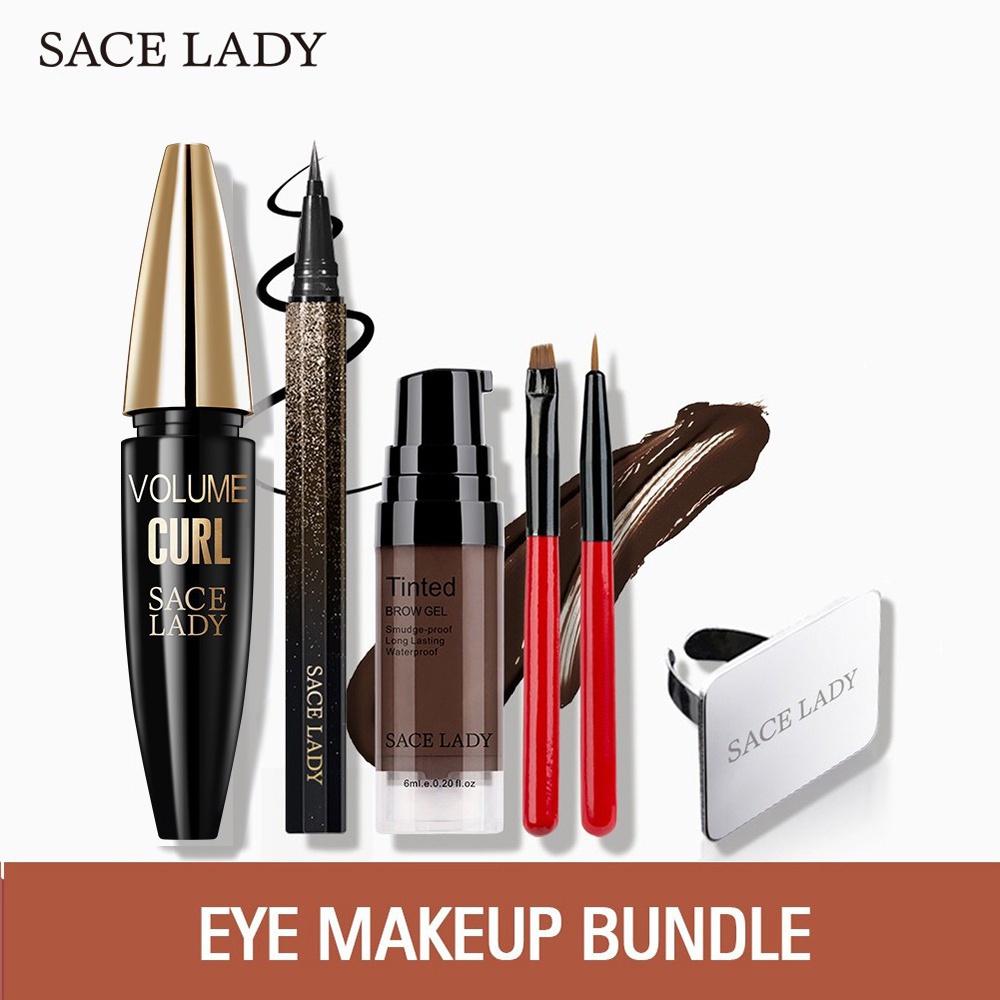 

SACE LADY 5 шт. набор для макияжа глаз набор для бровей + водостойкая подводка для глаз + черная тушь для ресниц долговечный натуральный набор для макияжа глаз