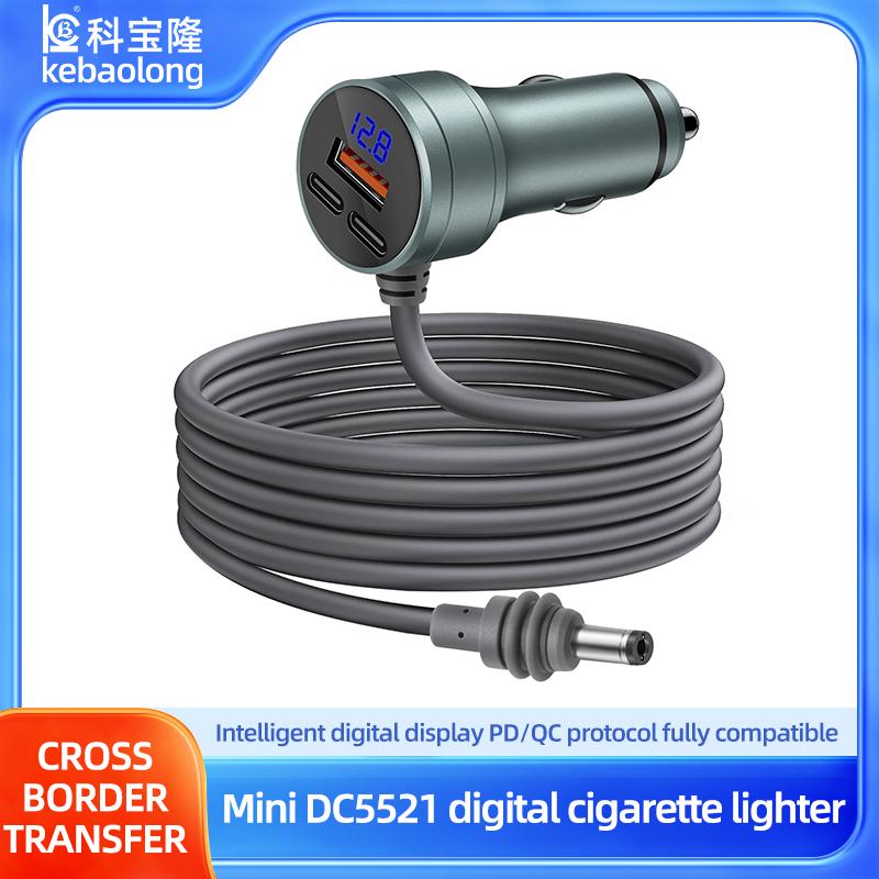 2M/6.5FT Starlink Mini Car Power Cable with Dual USB Car Charger 12V-24V DC Plug & Voltmeter PVC Jacket for Mini Camera