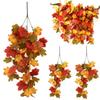 New Halloween Simulated Maple Leaf Vine Wall Hanging Autumn Party Wall Hanging Rattan Harvest Festival Leaf Rattan Maple Decor