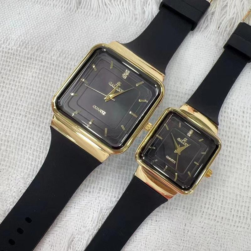 GALAXY square simple gold watch silicone tape watch supply