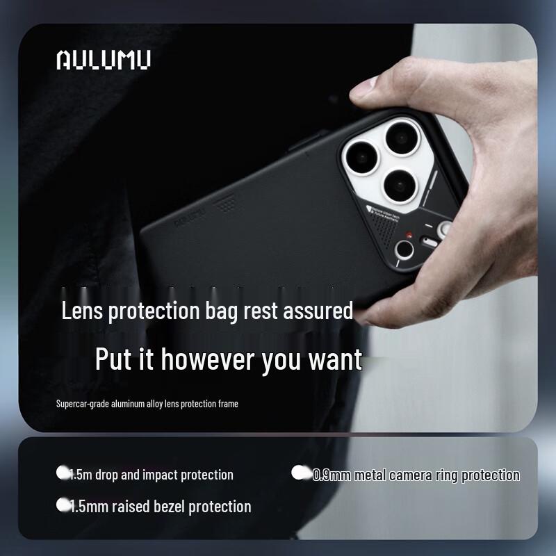 AULUMU Skórzane etui na telefon iPhone 17 Pro MagSafe