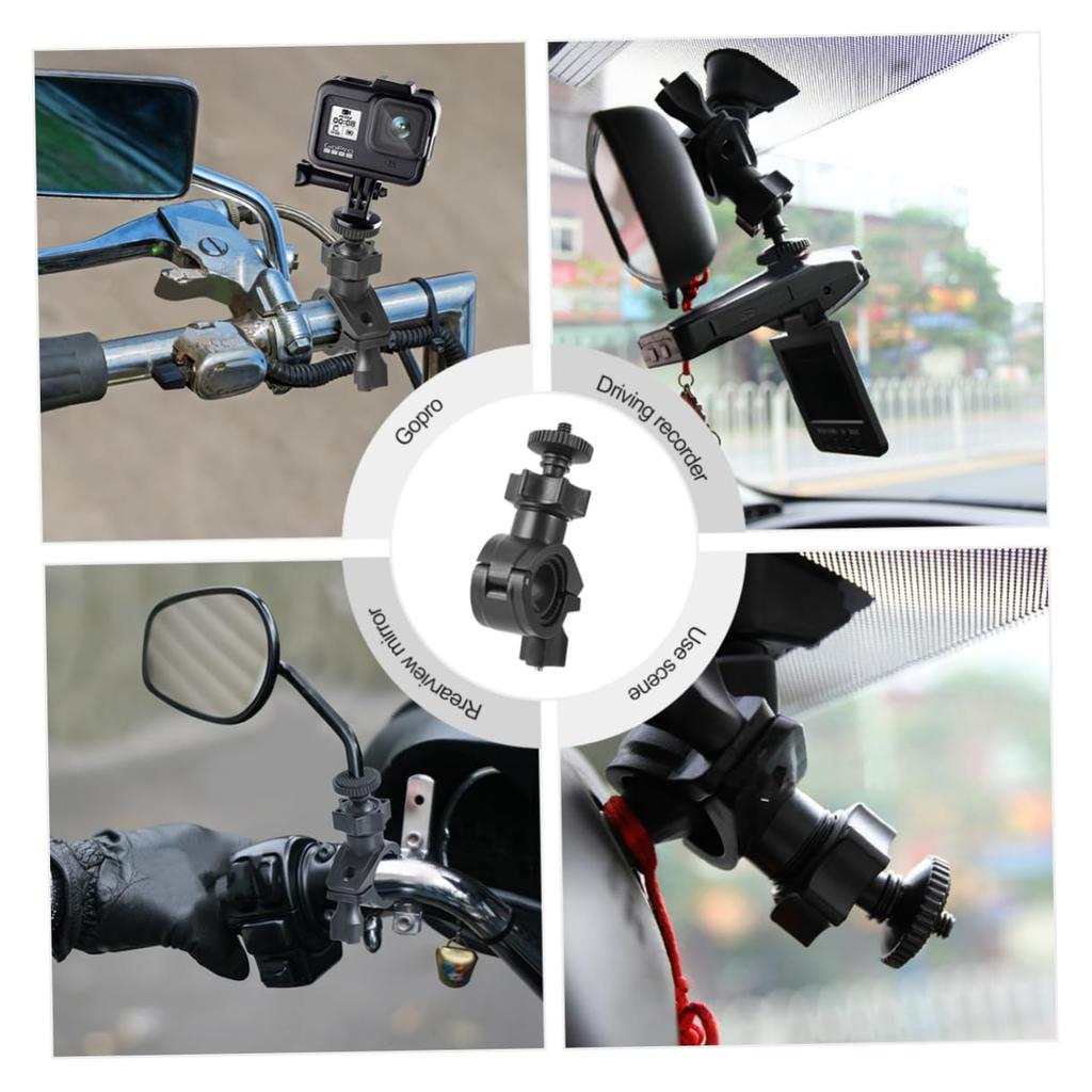 MOLUCKFU 2pcs Bracket Bike Rearview Mirror Support Handlebar Fixture Holder Accessories Mirror Mount Holder Adapter Handlebar Mirror Mount Hole