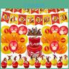 Set de Decoraciones para Fiesta de Cumpleaños Temática de Flash con Pancarta, Adorno para Pastel y Globos