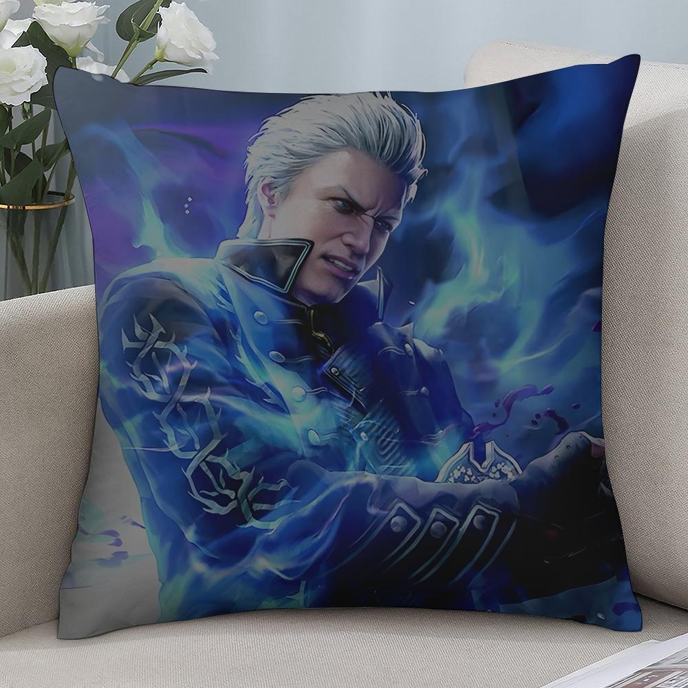 Poszewka na poduszkę Vergil D-Devil May C-Cry Nadruk 3D Włókno poliestrowe 45*45 cm Dekoracja poszewki na poduszkę dekoracyjną do domu na sofę Prezent festiwalowy