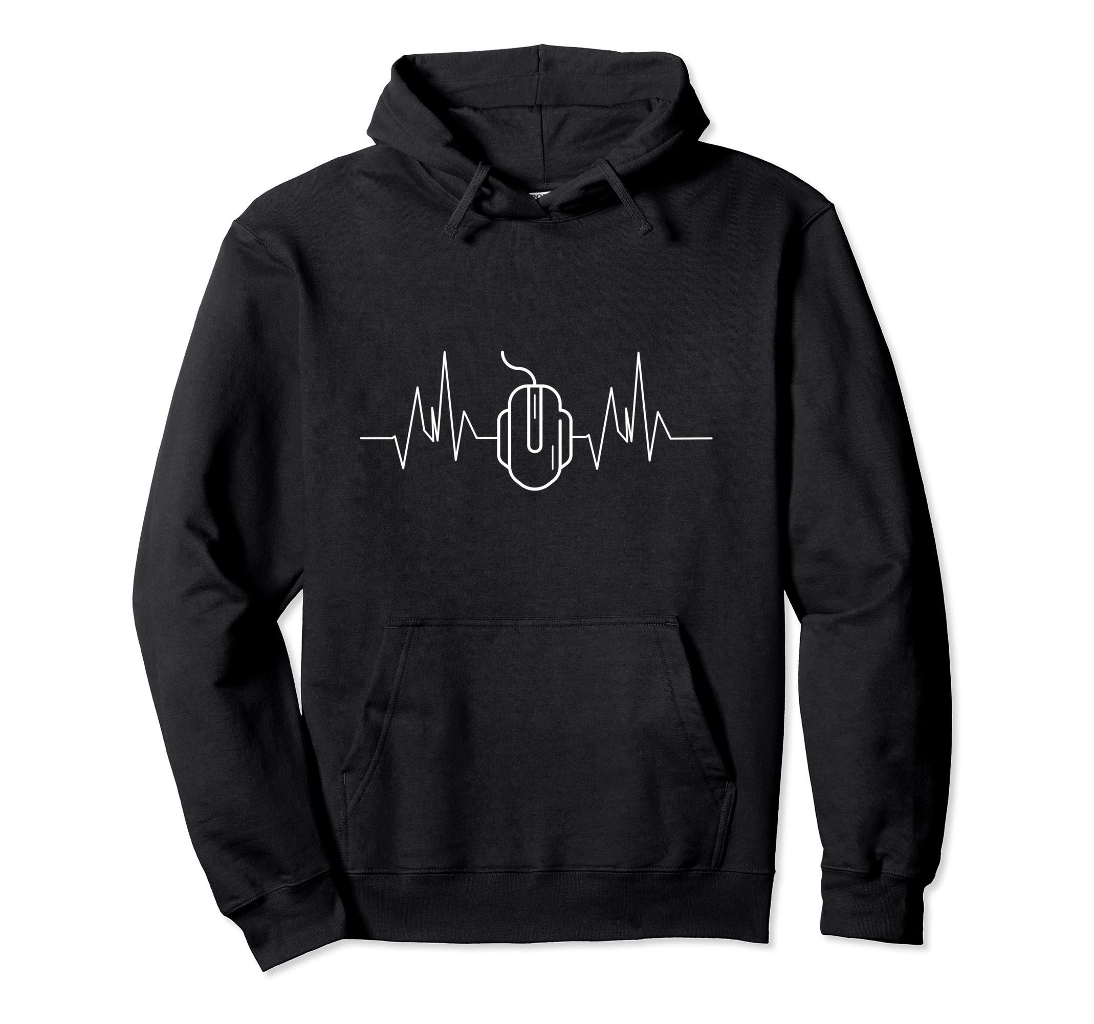 

Heartbeat Gaming Gamer Mouse Pulse ECG Hoodie