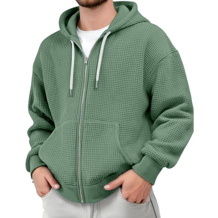 

Men Hooded Zipper Coat Leisure Waverg Hoodie M
