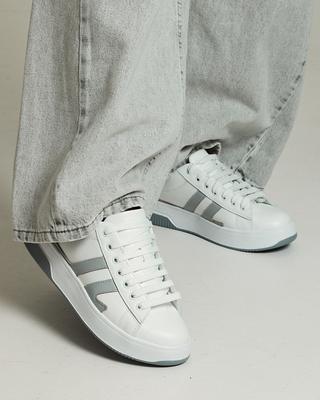 Women's Sneakers 15514 36 White-gray Leather