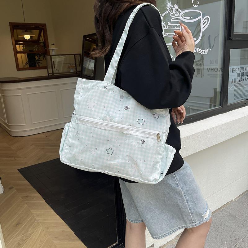 Beautiful, Casual, Light Plaid, Fresh and Large-capacity Women's Portable Tote Bag, Shoulder Underarm Bag, Women's