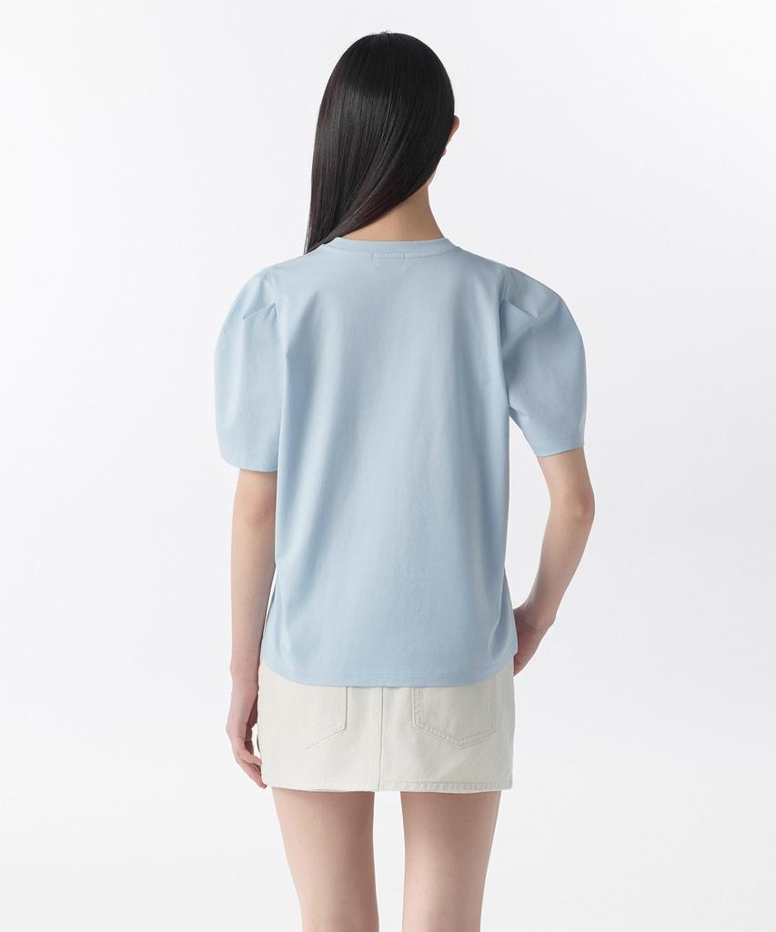 MUSINSA STANDARD WOMAN Women'S Silket Puff Sleeve T-Shirt [Sky Blue]