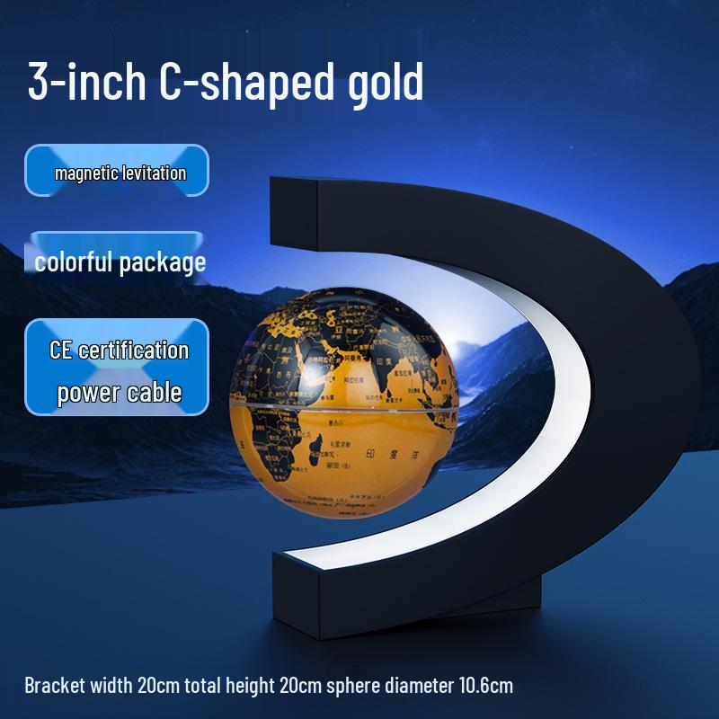 

Светящийся глобус на магнитной левитации Tianyu - Вращающийся ночник в форме буквы C для декора дома или офиса Supports Custom Engraving