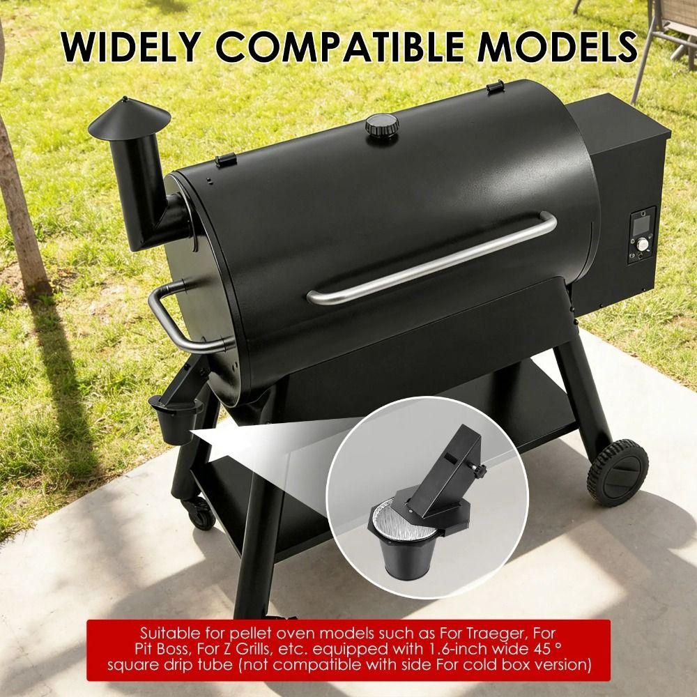13pcs Rust-Proof Lidded Smoker Drip Bucket Sturdy Metal Material Portable Oil Drip Catcher  Picnic