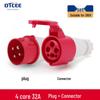 Industrial 16/32A Non-Explosion Proof Aviation Socket with 3-Core, 4-Core, 5-Core Connectors, Three-Phase, Four-Wire, 380V.