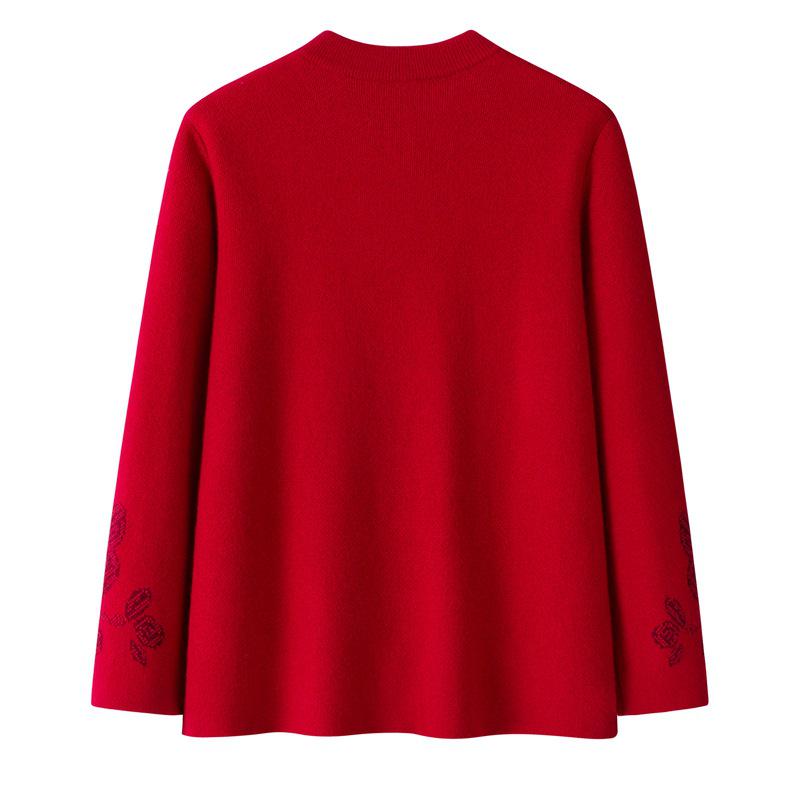 2025 Autumn/Winter Women's Wool Cardigan Crew Neck Sweater Coat