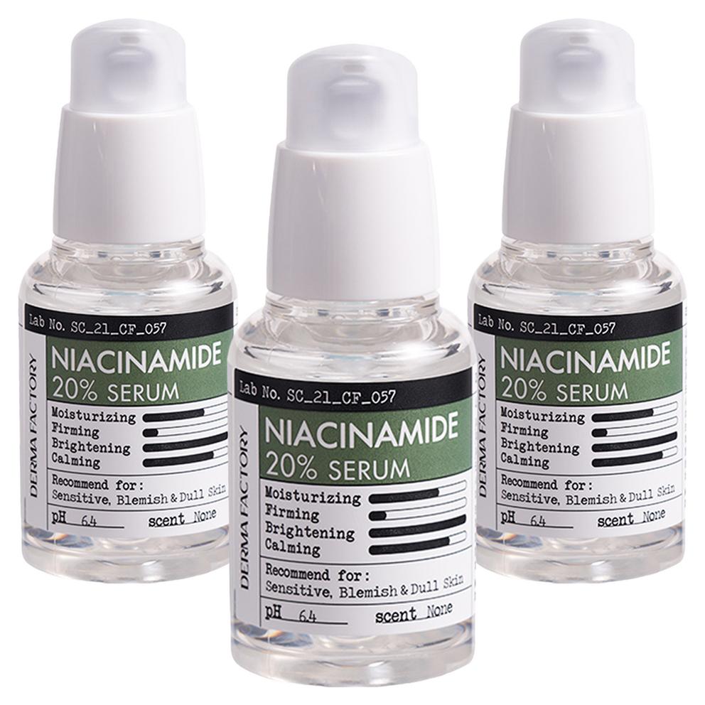 DERMA FACTORY Niacinamide 20% Serum, 30ml, 3ea