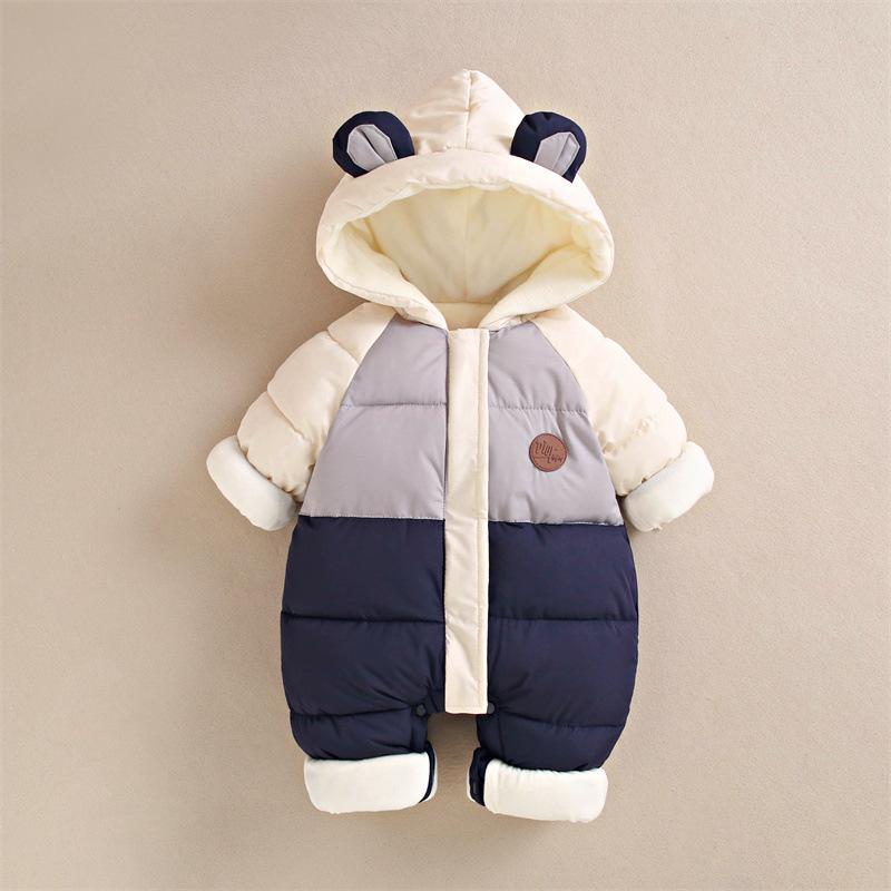 Warm Baby Coat Winter Hooded Mantle Rompers Thick Outfit Jumpsuit Overalls Snowsuit Children Boys Clothing Kids Clothes
