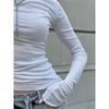 Tooxika Spring Retro 3D Printed Sexy One Shoulder Pleated Slim Fit T-shirt For Women
