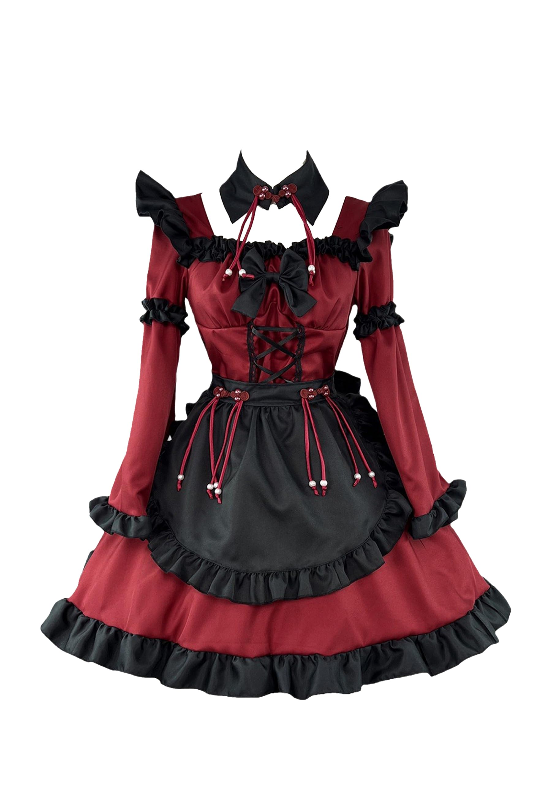 

EIDEFE Косплей Горничная Классическая и Милая Лолита Популярная для Мужчин и Аниме Идолов Сексуальный Косплей Горничная Размер 5XL Наряд, Униформа, Женщины, Костюм, Костюм, Красный,