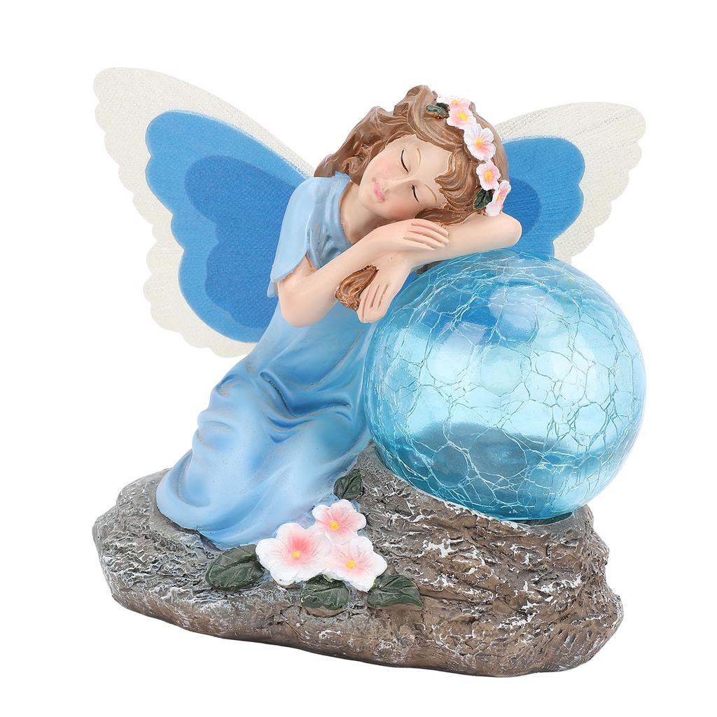 Solar Garden Fairy Statue Housewarming Ornament Unique Present Solar Garden Statue Outdoor Decor for