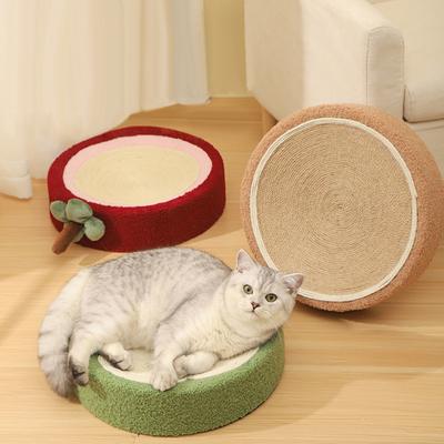 Round Cat Scratching Pad Sisal Weave Scratcher Claw Grinder Furniture Protector Cats Training Toys