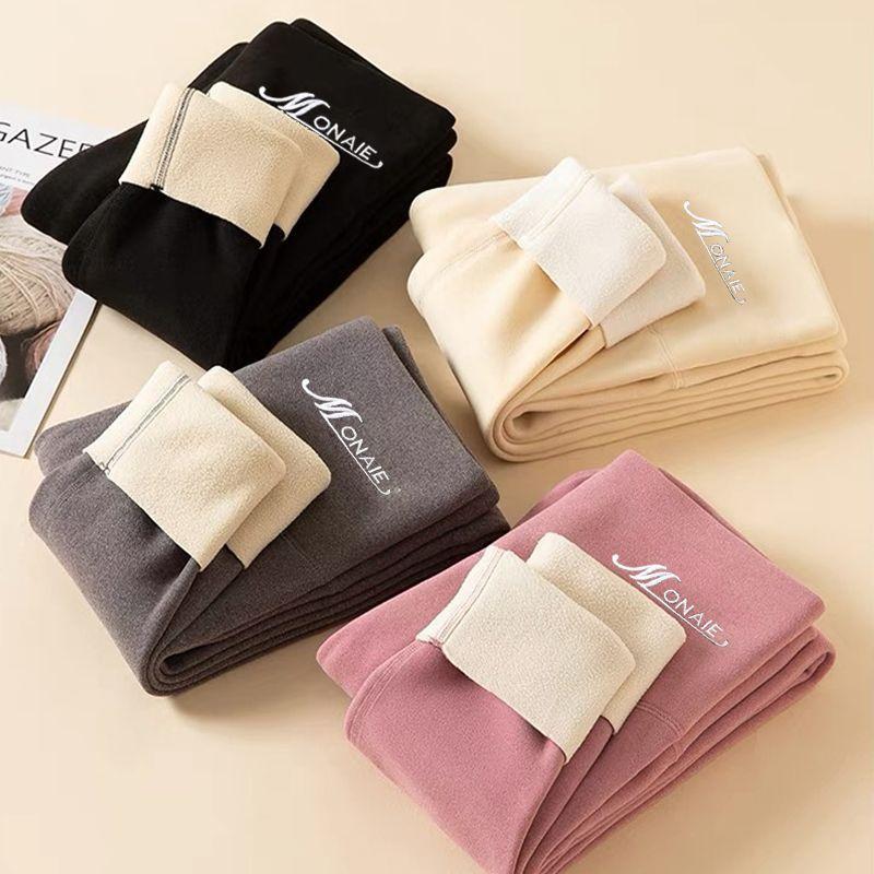 Leggings invernali eleganti Pantaloni a vita alta Leggings termici in velluto da donna Ispessiti Casual Pantaloni caldi Pile Elasticizzato Abiti spessi