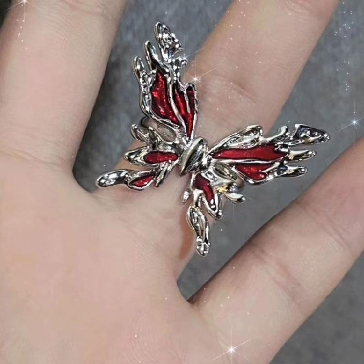 Vibranting Color Sturdy Alloy Butterfly Heart Crosses Rings Jewelry Accessory for Daily Wear and Parties 8pcs Set
