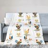 Chicken Flannel Throw Blanket Cartoon Chicken Farm Animals Blanket Lightweight Comfortable Super Soft for Bed Sofa Couch Decor